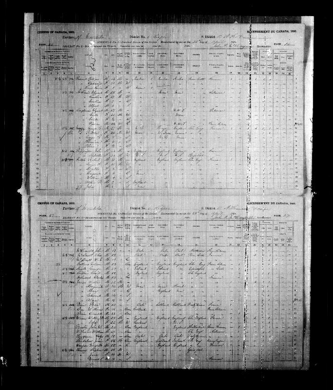Rippington (John Walter) Census of Canada 1891
